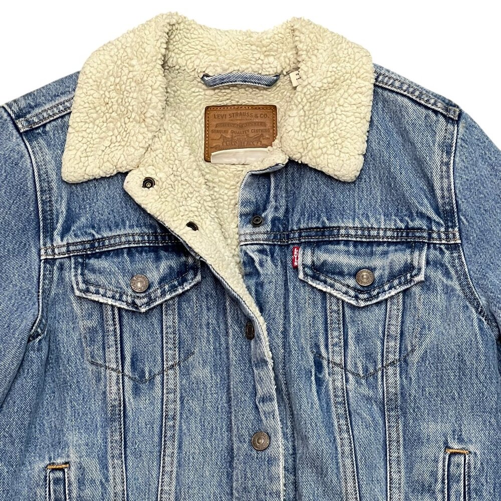 Vintage Women’s Levi’s Sherpa Lined Denim Jacket Blue Type III USA - Picture 4 of 5